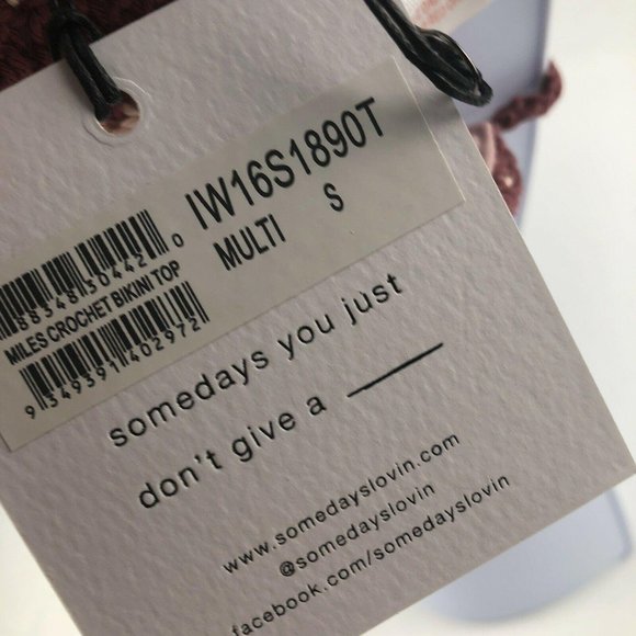 Women Small SOME DAYS LOVIN Miles Crochet Triangular Bikini top - Picture 7 of 9